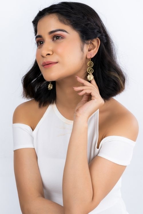 Miharu S Floral Dangler Earrings