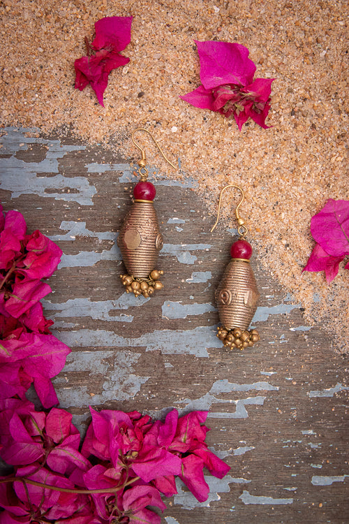 Miharu Dhokra Dhol Earrings DEr90b