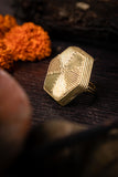 Miharu Dokra Honeycomb Adjustable Finger Ring Online