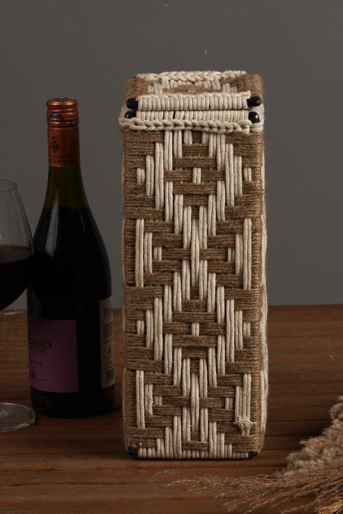 Sirohi Svelte Yellow And Jute Wine Box