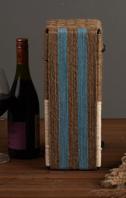 Sirohi Pastel Pink And Natural Jute Brick Wine Box