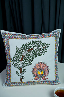 Diorama Designs "Abode" Handpainted Cotton Cushion Cover