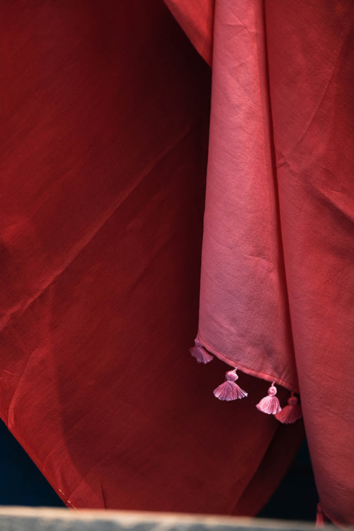 Okhai 'Scarlet Lake' Ombre Modal Silk Saree