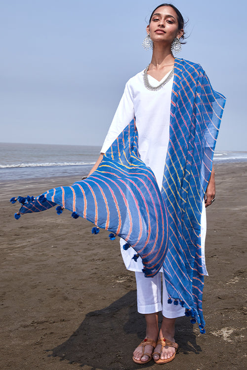 Splash Pure Cotton Kota Doria Leheriya Dupatta Online