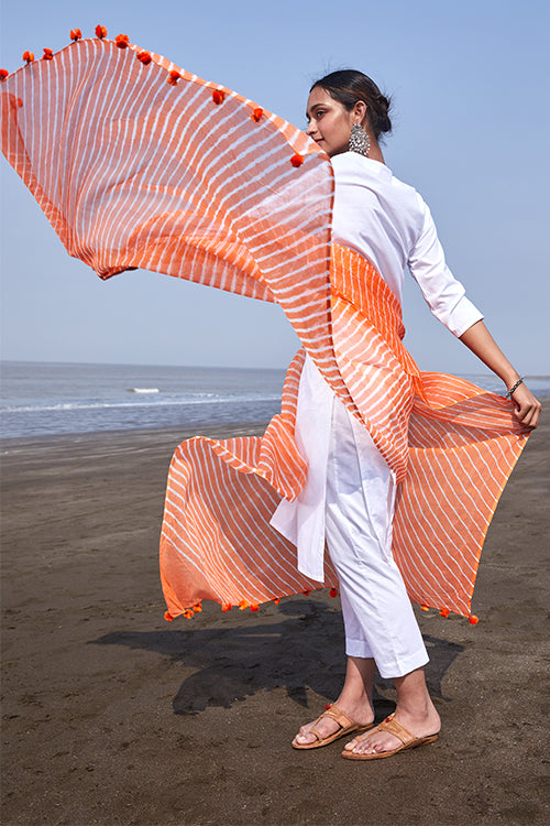 Pastel Pure Cotton Kota Doria Leheriya Dupatta Online