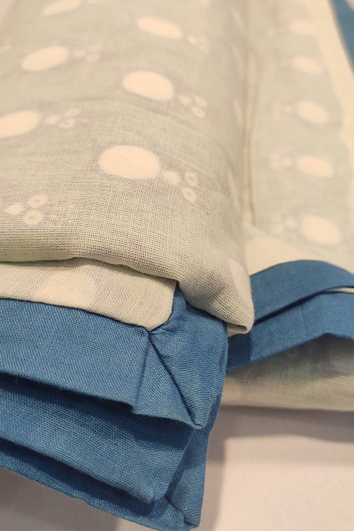 Earthen Nest Hand Block Printed Cotton Kids Dohar-Blue Penguin