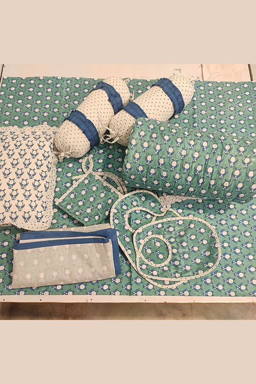 Earthen Nest Hand Block Printed Kids Furnishings- Penguin