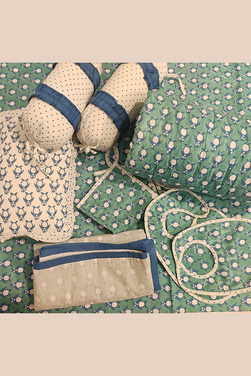 Earthen Nest Hand Block Printed Kids Furnishings- Penguin