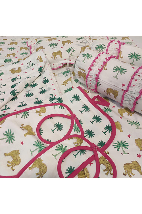 Earthen Nest Hand Block Printed Kids Furnishings- Tiger