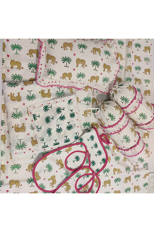 Earthen Nest Hand Block Printed Kids Furnishings- Tiger