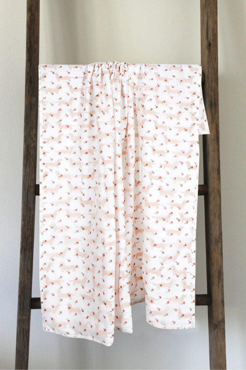 Earthen Nest Orange Dogs with Delicate Flowers Kids Dohars