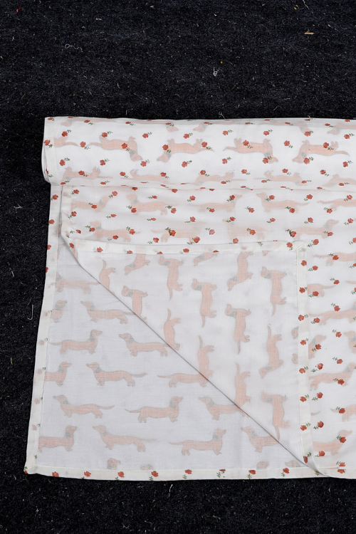 Earthen Nest Orange Dogs with Delicate Flowers Kids Dohars