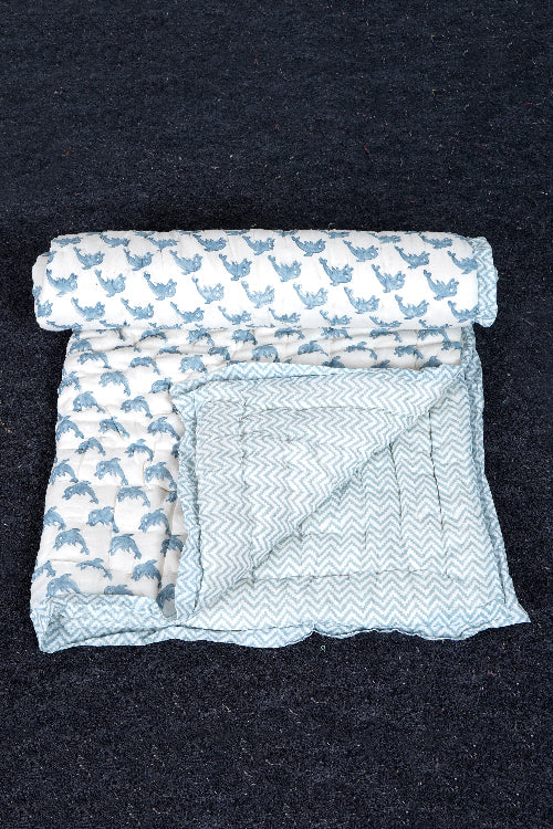 Earthen Nest Blue Dolphins Kids Quilts