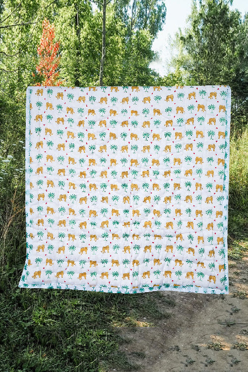 Earthen Nest Delicate Tropical Tiger Print Kids Quilts