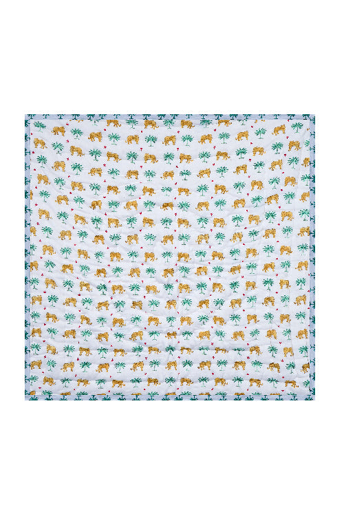 Earthen Nest Delicate Tropical Tiger Print Kids Quilts