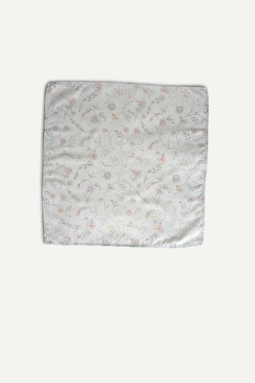 Ikai Asai block printed Table Napkin single pc white with blue border