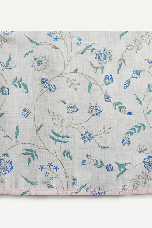 Ikai Asai Block Printed Table Napkin with Pink Border Single pc