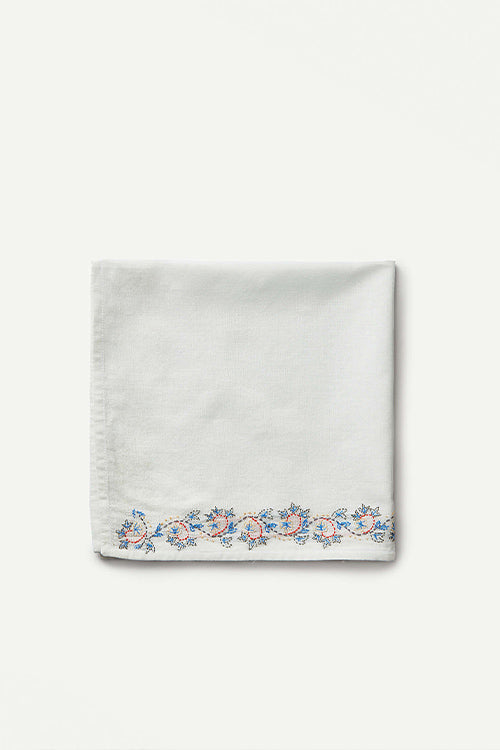 Ikai Asai block printed Table Napkin single pc with embroidery