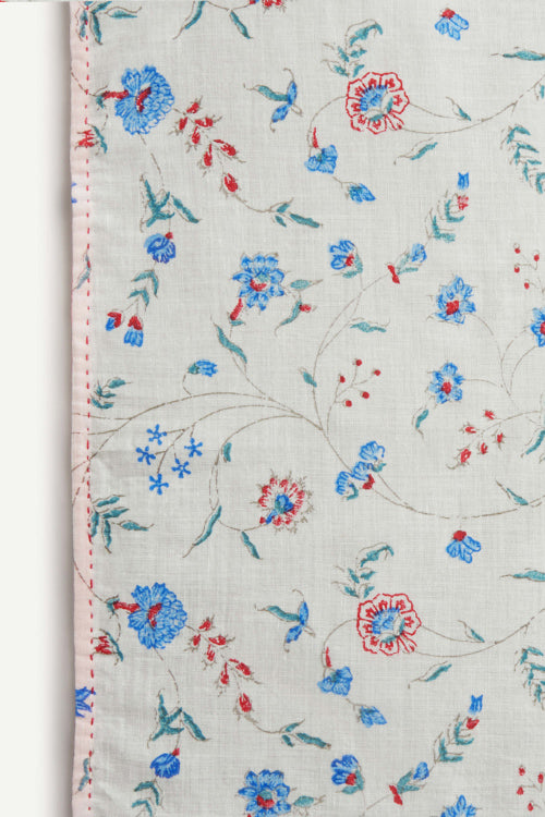 Ikai Asai Block Printed Table Napkin single pc with Pink Border