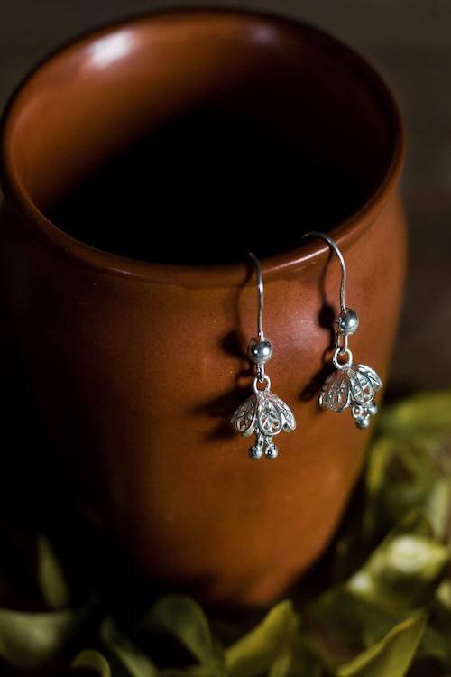 Silver Linings "Mini Jhumki" Silver Filigree Earrings
