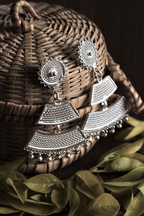 Silver Linings Tarakasi Handmade Silver Filigree Dangle Earrings Online