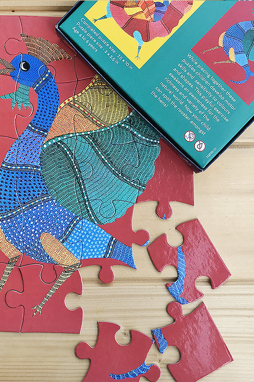 Froggmag "Gond Hen and Rooster" 20 Pieces Jigsaw Puzzle