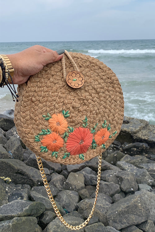 Dhaaga Apricot Full Moon Sling Bag
