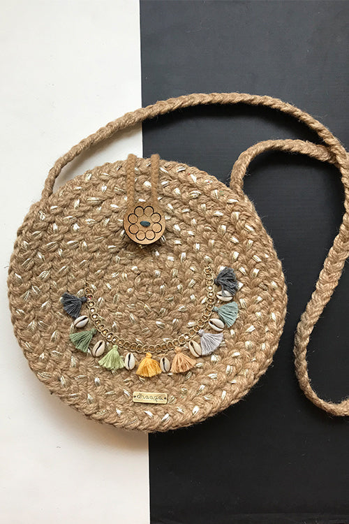 Dhaaga Chic Silver fullmoon sling bag