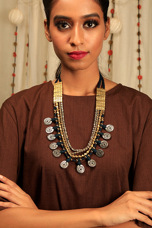 Mayabazaar 'Statement' Multistrand Gilded Sands Necklace