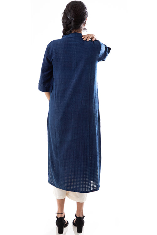 Creative Bee 'BOXI' Natural Indigo Dyed Handwoven Pure Cotton Tunic