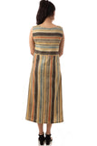 Creative Bee 'LITEE' Natural Dyed Block-Print Handwoven Cotton Sleeveless Long Dress
