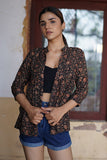 Creative Bee 'INFINITY' Natural Dyed Block Printed Cotton Gathered Jacket