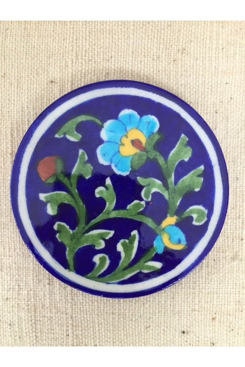 Ram Gopal Blue Pottery Handcrafted ' Coaster Set ' Blue, Green