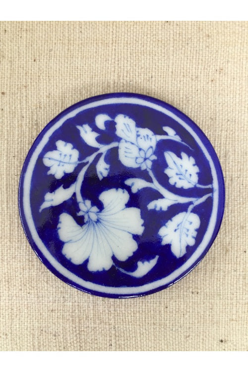 Ram Gopal Blue Pottery Handcrafted ' Coaster Set ' Blue, White