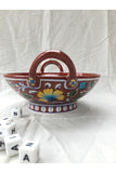 Ram Gopal Blue Pottery Handcrafted 'Kadai Bowl ' Red Bowl