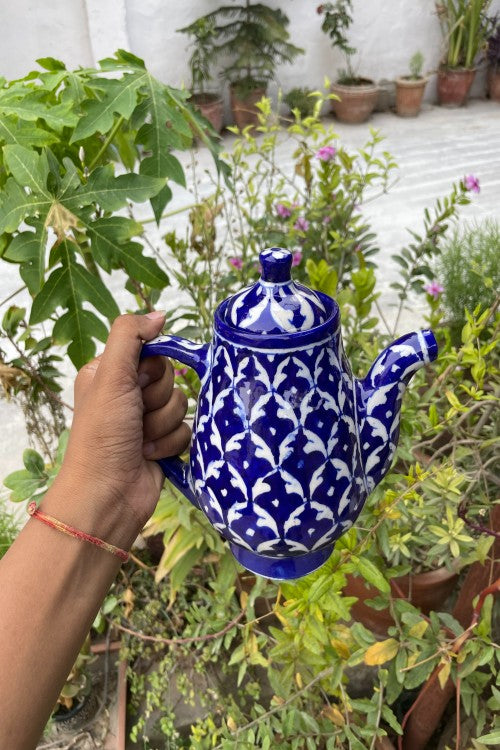 Blue Pottery Handcrafted Blue Kettle