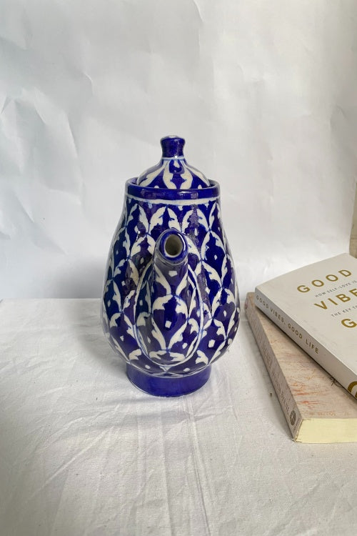 Blue Pottery Handcrafted Blue Kettle