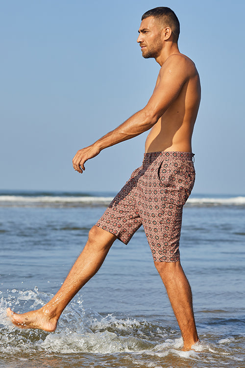 Okhai 'Resilience' Pure Cotton Ajrakh Shorts (Inseam 10")