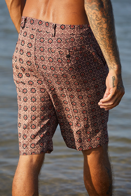 Okhai 'Resilience' Pure Cotton Ajrakh Shorts (Inseam 10")