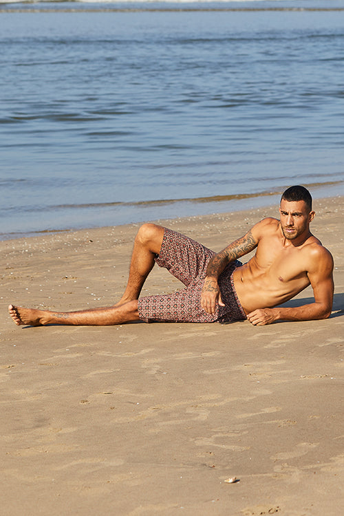 Okhai 'Resilience' Pure Cotton Ajrakh Shorts (Inseam 10")