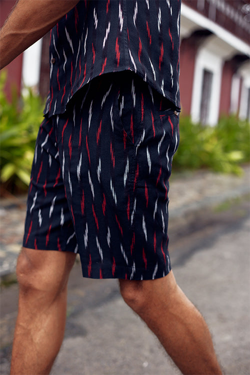 Okhai 'Belief' Pure Cotton Ikat Shorts (Inseam 8")