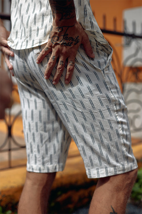 Okhai 'Genuine' Pure Cotton Ikat Shorts (Inseam 10")