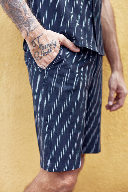 Okhai 'Assurance' Pure Cotton Ikat Shorts (Inseam 8")