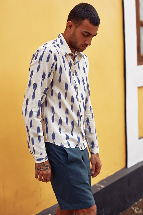 Okhai 'Authentic' Pure Cotton Blue Shorts (Inseam 8")