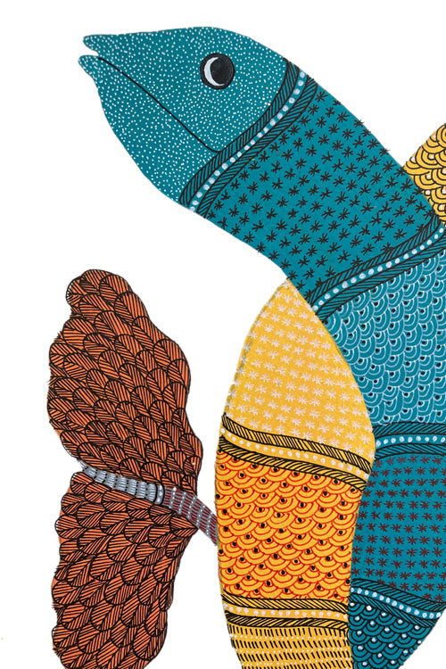 Froggmag' Folk Painting Gond - 2 Fish