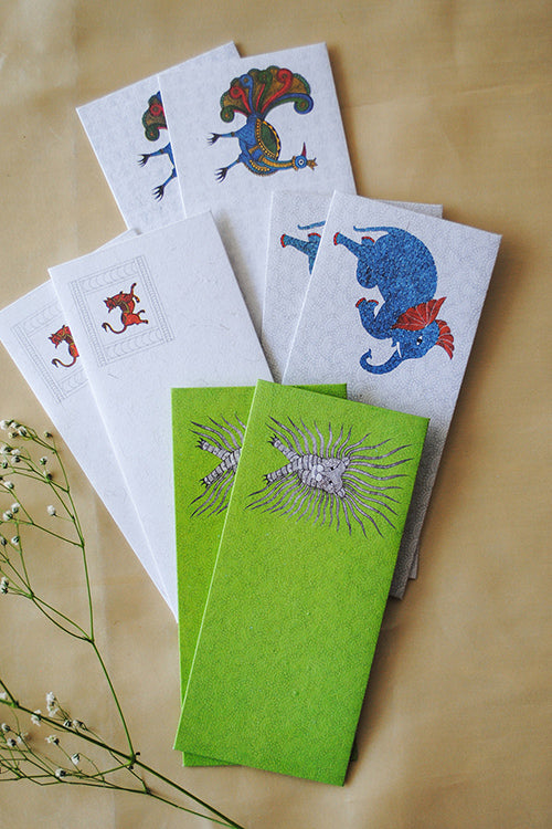 Ekibeki Gond/Chitrakathi Envelopes Set Of 8Envelop