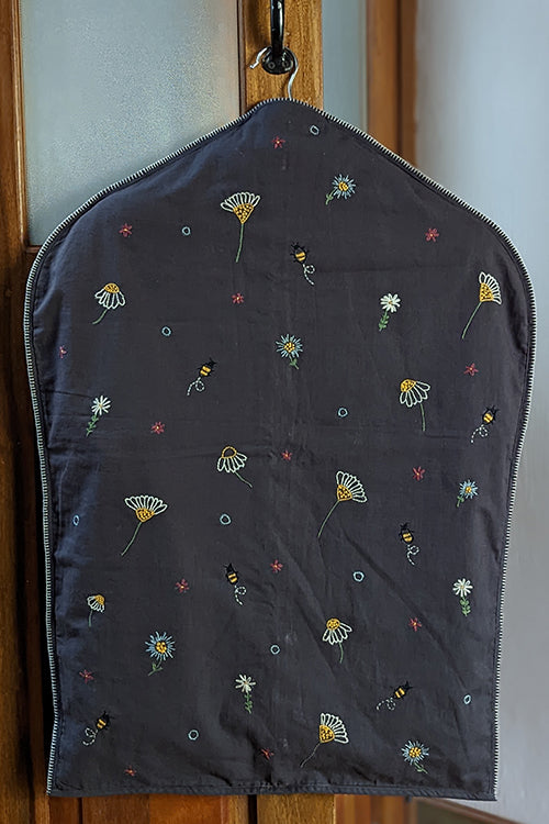 Okhai 'Aster' Hand Embroidered Cotton Hanger Cover