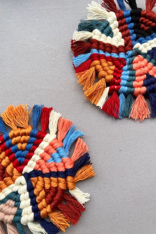 House Of Macrame 'Aztec' Handcrafted Coasters (Set Of 2)