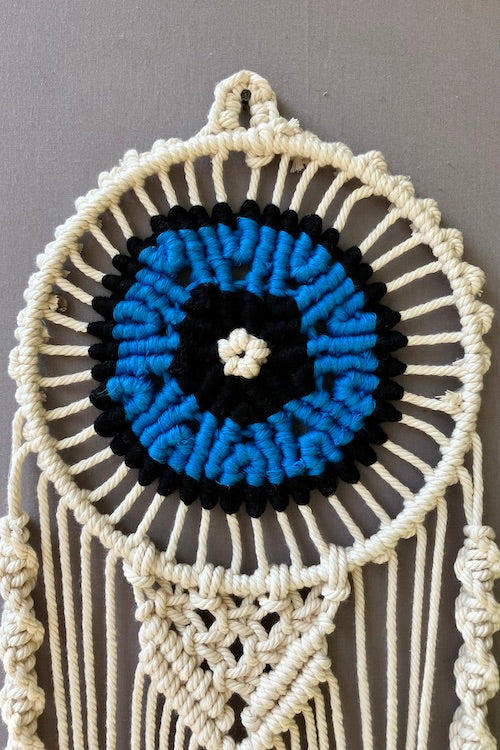 House Of Macrame 'Evil Eye' Half Ring Handcrafted Dream-Catcher