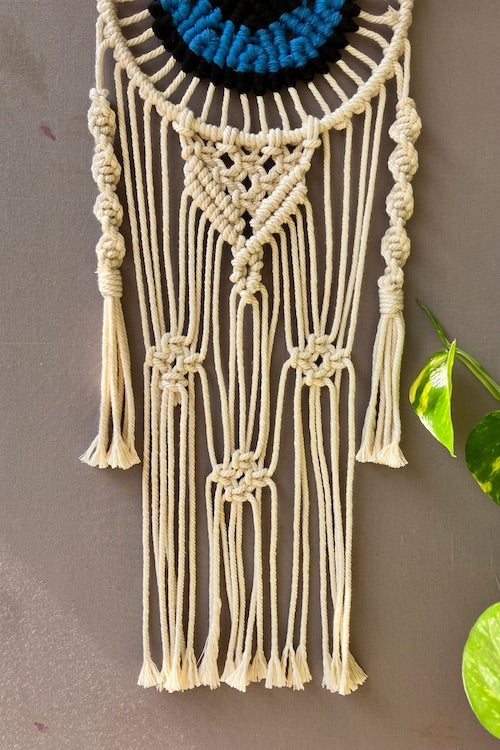 House Of Macrame 'Evil Eye' Half Ring Handcrafted Dream-Catcher